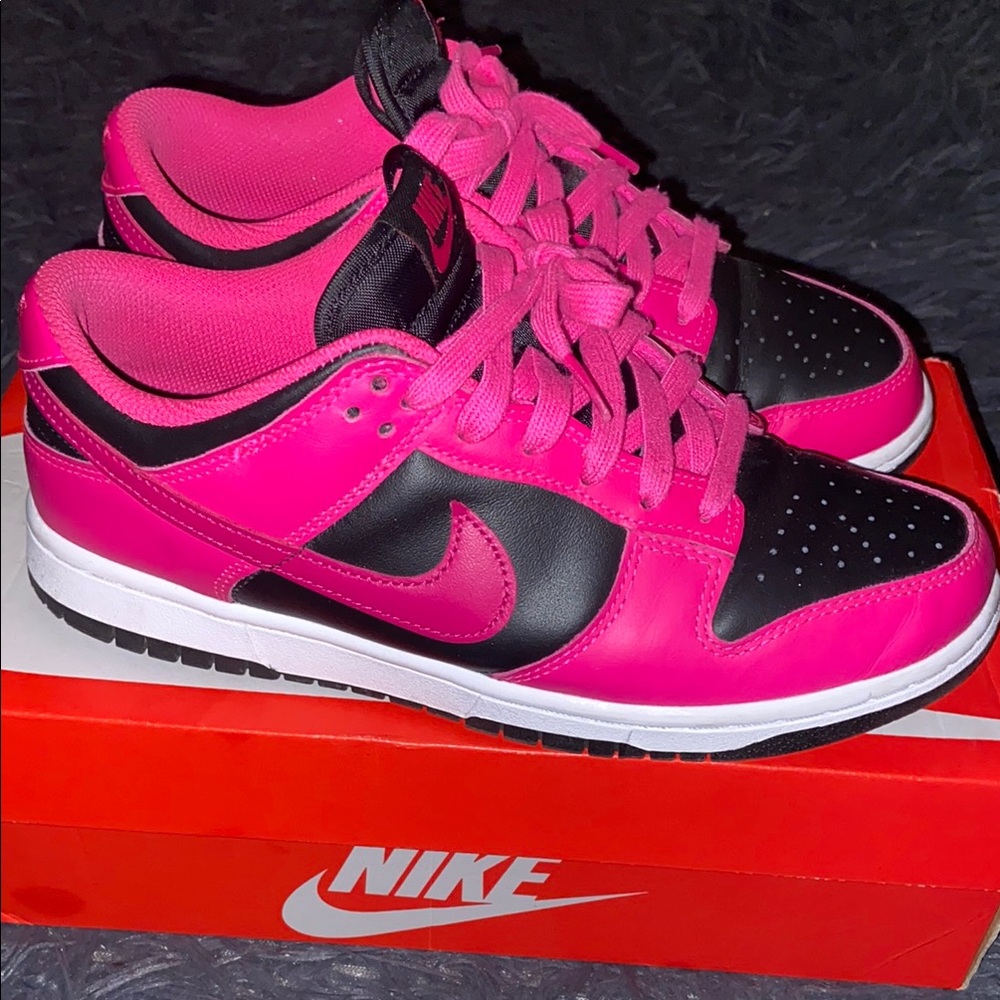 Nike Women's Dunks Pink and Black Sneakers